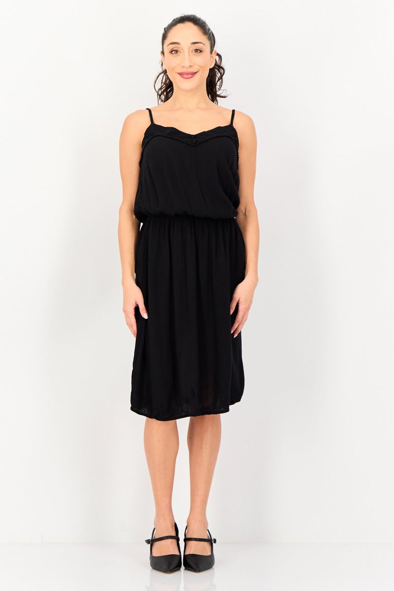 promod Women Plain Mini Dress, Black - Image 2